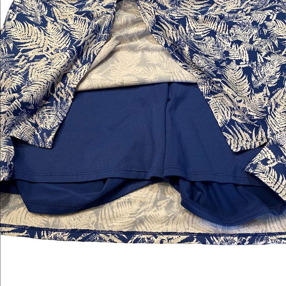 Tranquility XL Athleisure Skirt Shorts Underneath Blue Fern Print - Picture 2 of 5